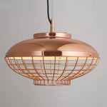 Suspension Vintage Cage Cuivre Chromé Luminaire Chambre