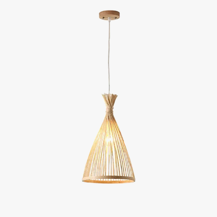 Handgemaakte vintage bamboe hanglamp Restaurant Café Kroonluchter Houten voet Lamp Binnenverlichting Hotel Kamer Klassiek