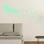 Veilleuse fluorescente autocollantes étoiles et licorne pour enfant
