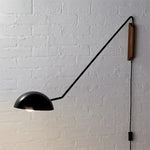Voici Le Titre Transformé: Applique Murale Italienne Design Bois Rotatif Noir / Blanc Chaud