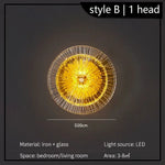 Voici Le Titre Transformé: Applique Murale Ronde Design Cristal Élégante Led Tête Style B-1 /